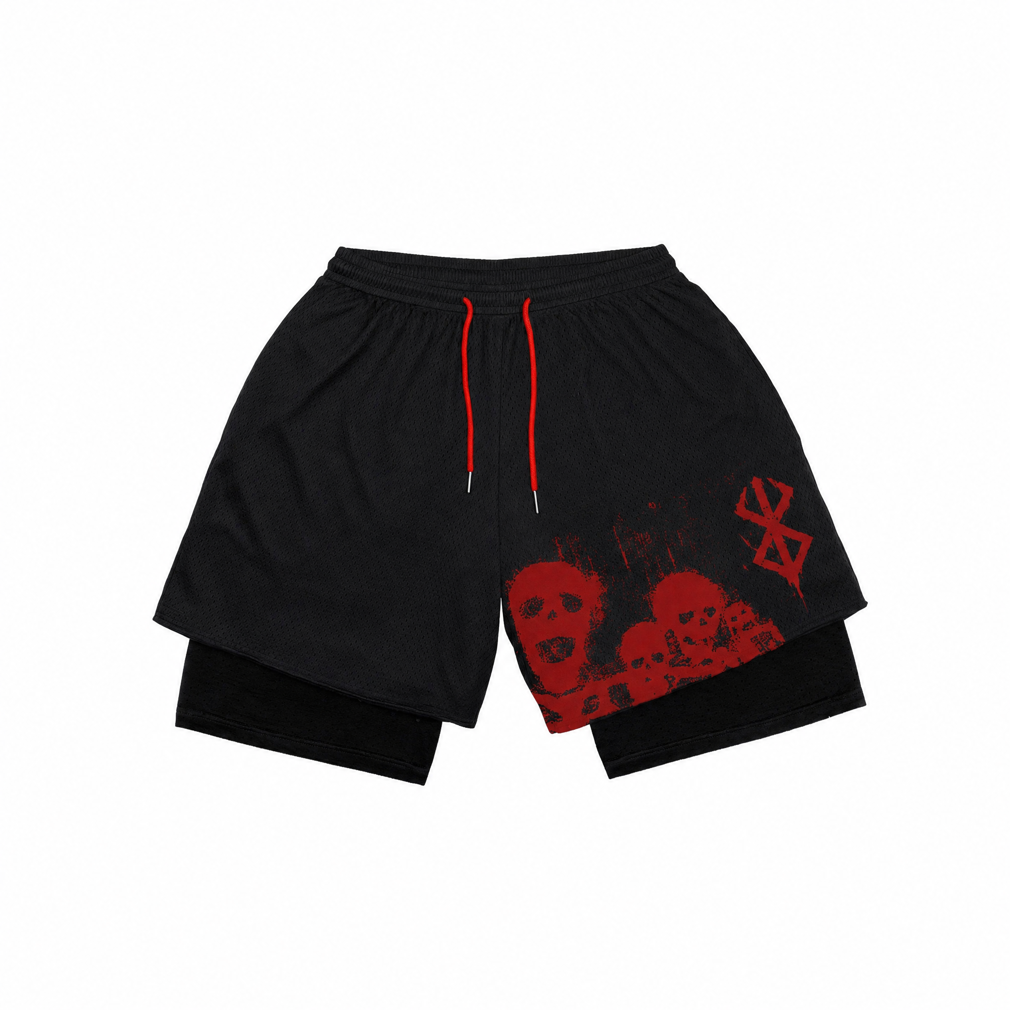 Skulls Black Shorts