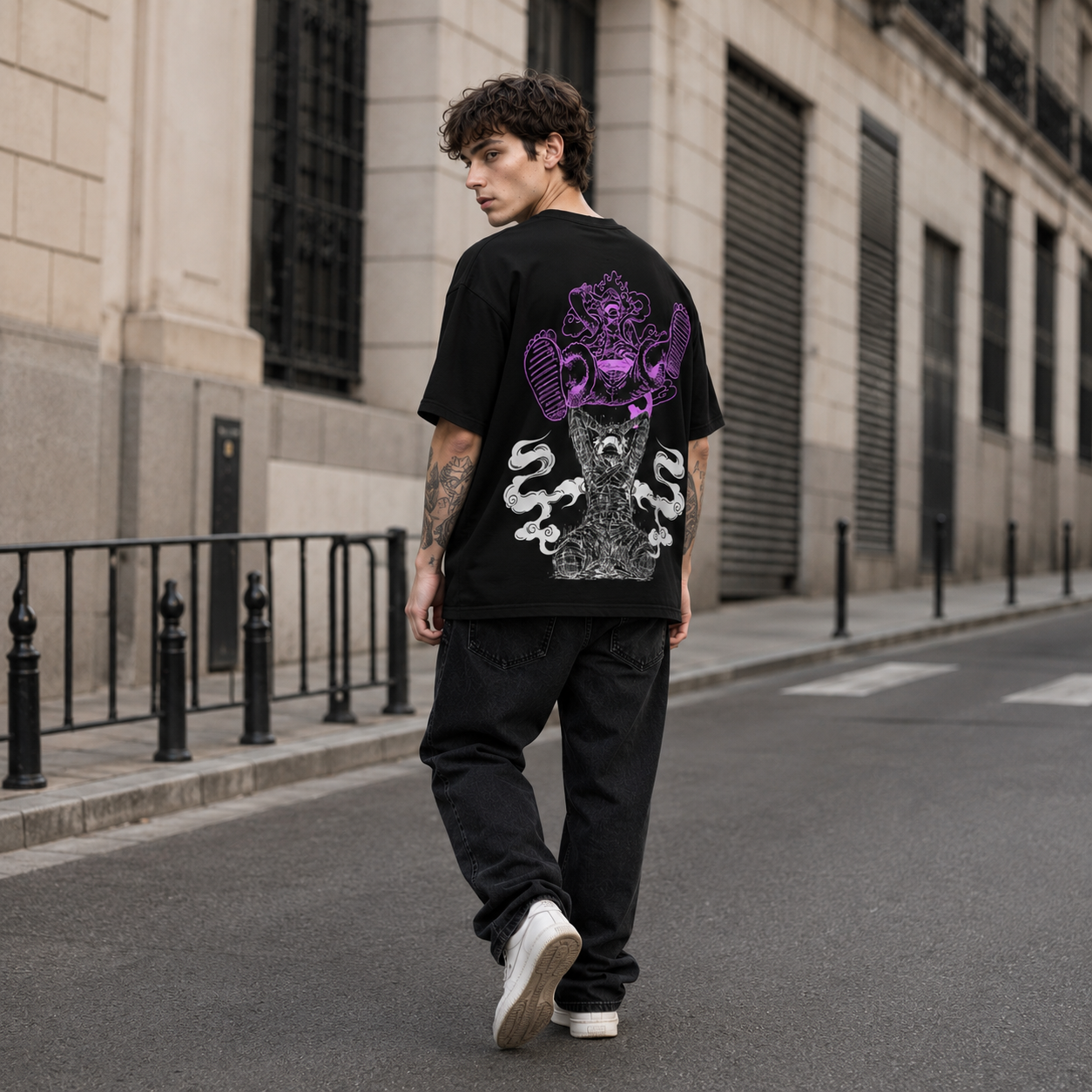Purple Gear 2-Sided Oversize Tee