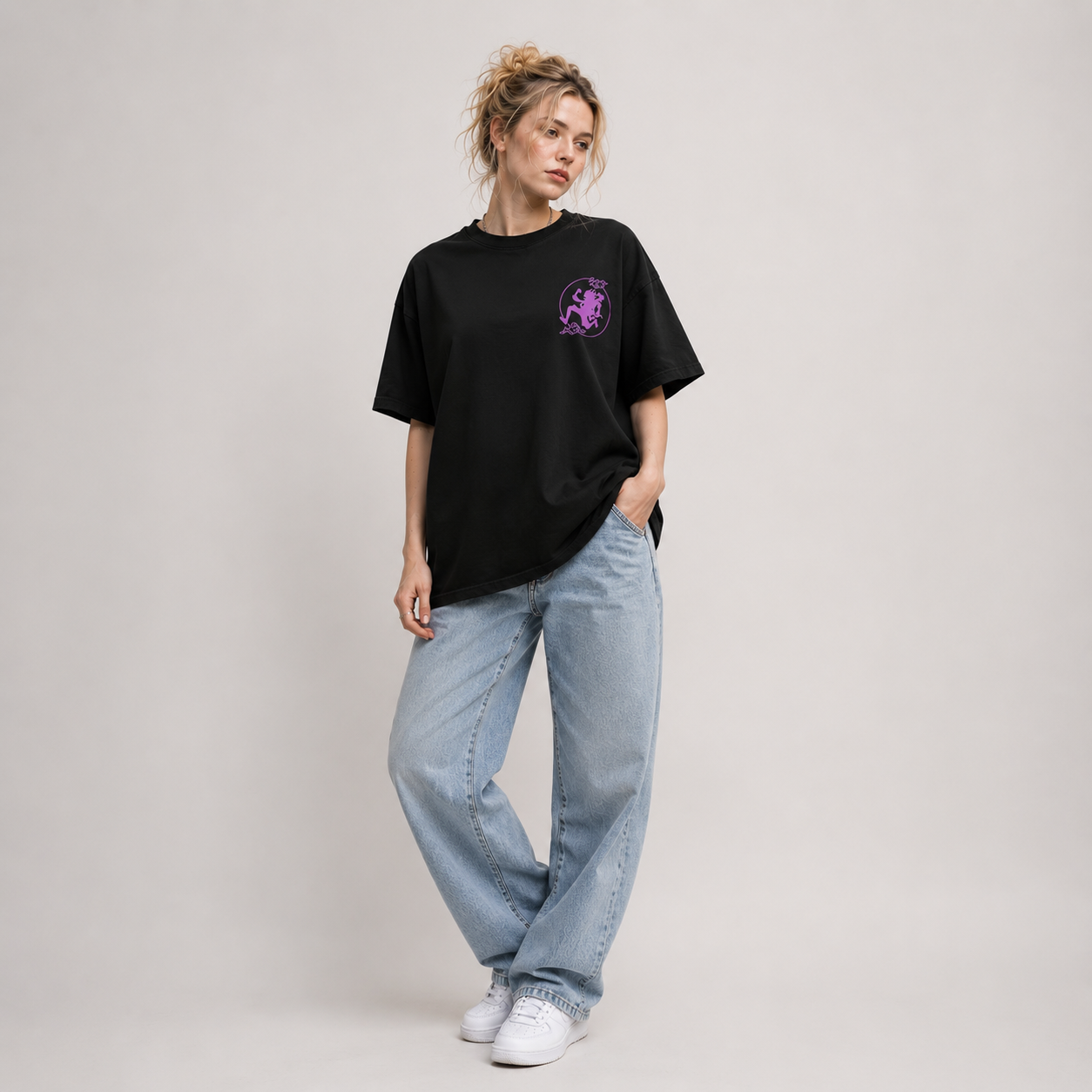 Purple Gear 2-Sided Oversize Tee