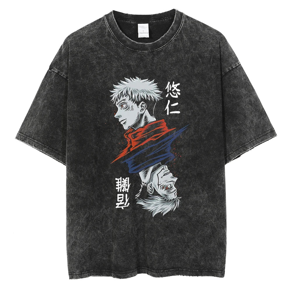 Camisetas Oversize Vintage Jujutsu Kaisen