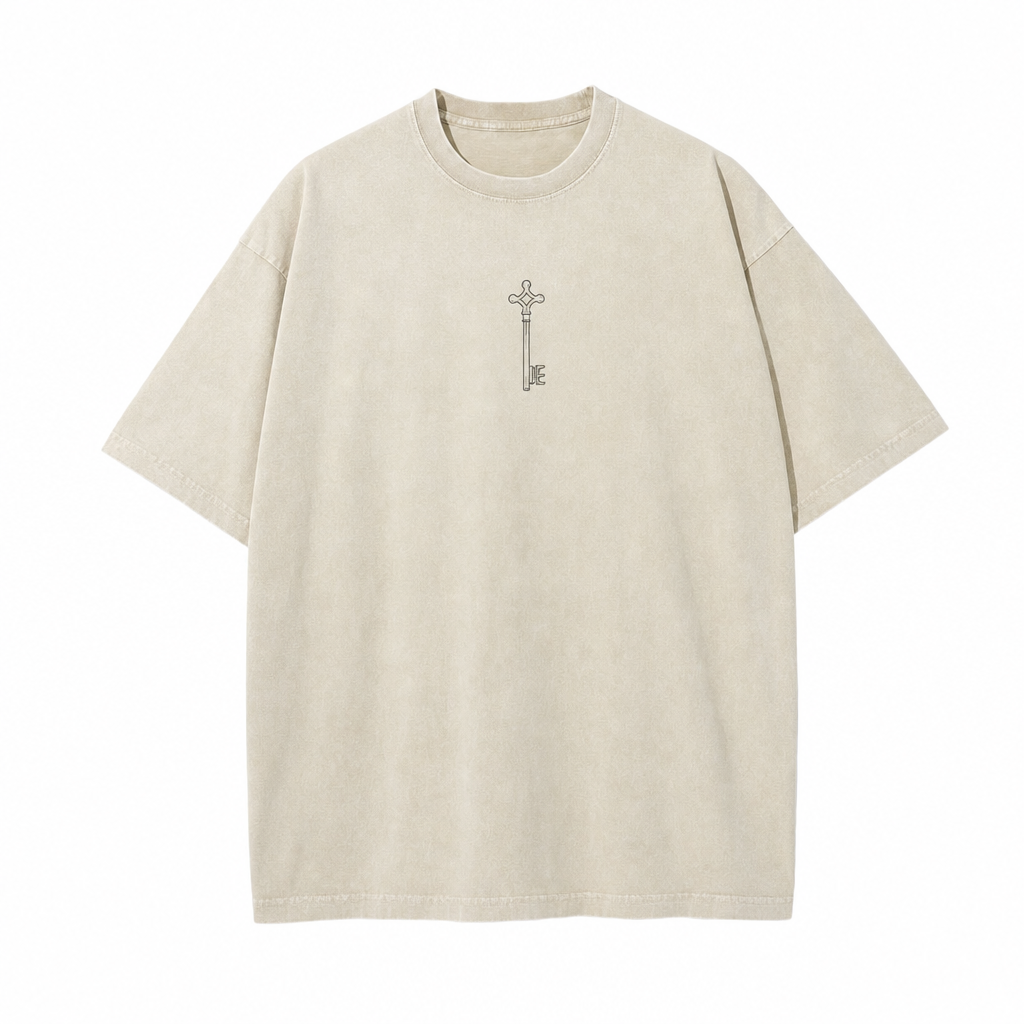The Basement Key 2-Sided Oversized Vintage Tee