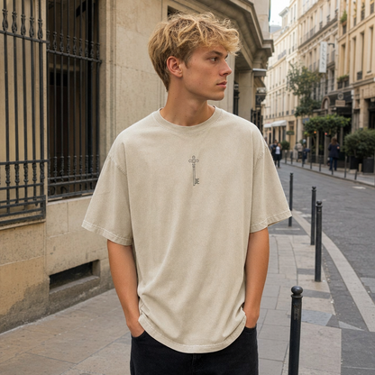 The Basement Key 2-Sided Oversized Vintage Tee