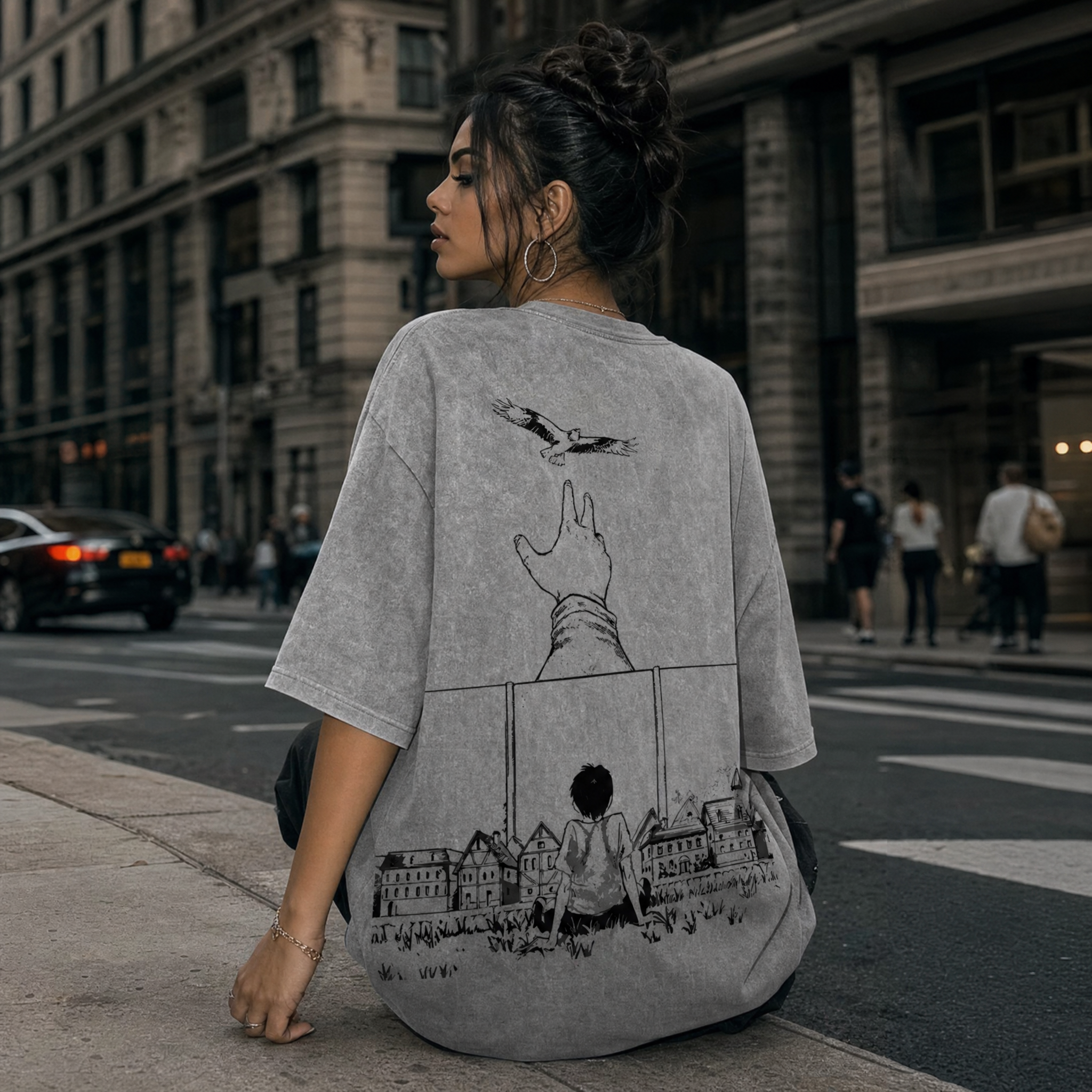 Freedom Above All 2-Sided Oversize Vintage Tee