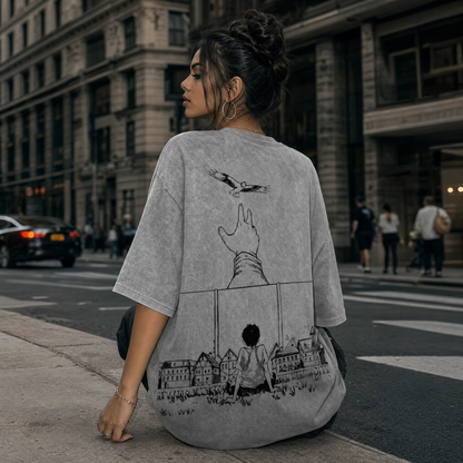Freedom Above All 2-Sided Oversize Vintage Tee